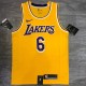 Los Angeles Lakers yellow Round-Neck  6 JAMES NBA Jerseys