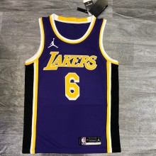 Los Angeles Lakers   purple 6 James  round neck  Flying Man Limited NBA Jerseys