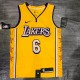 Los Angeles Lakers yellow 6 James with star  NBA Jerseys