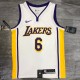 Los Angeles Lakers  White 6 James  V-neck   NBA Jerseys