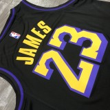 Los Angeles Lakers  Latin Black 23 James  round neck  NBA Jerseys