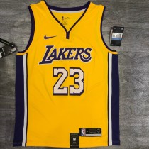 Los Angeles Lakers yellow V-Neck  23 JAMES NBA Jerseys