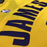 Los Angeles Lakers yellow V-Neck  6 JAMES NBA Jerseys