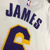 Los Angeles Lakers  White 6 James  V-neck   NBA Jerseys