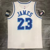 Los Angeles Lakers  Latin  Retro  Singer Collaboration Version White 6 James  Round-neck   NBA Jerseys
