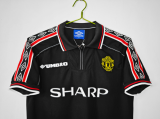 Retro Manchester united away blaCK 1:1 Quality Soccer Jersey   1998