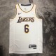 Los Angeles Lakers White 6 James  round neck  NBA Jerseys 2023