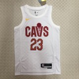 Cleveland Cavaliers White  23 James  Round -neck   NBA Jerseys 2023
