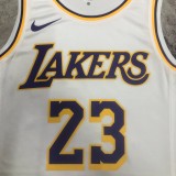 Los Angeles Lakers White 23 James  round neck  NBA Jerseys 2023