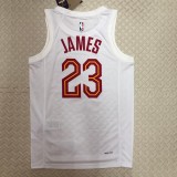 Cleveland Cavaliers White  23 James  Round -neck   NBA Jerseys 2023