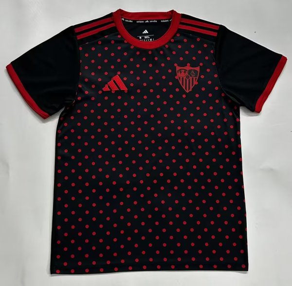 Sevilla Black  Training Fans  1:1 Quality Soccer Jersey  25-26