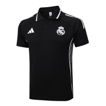 Real Madrid  Polo Fans Black stripe inkjet 1:1 Quality Soccer Jersey  25-26