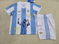 Argentina #10 Messi Commemorative Edition  kids  1:1 Quality Soccer Jersey  25-26