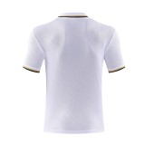 Real Madrid  Polo Retro Fans White stripe inkjet 1:1 Quality Soccer Jersey  25-26