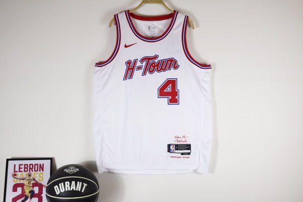 Houston Rockets  White #4 GREEN NBA Jerseys  25-26