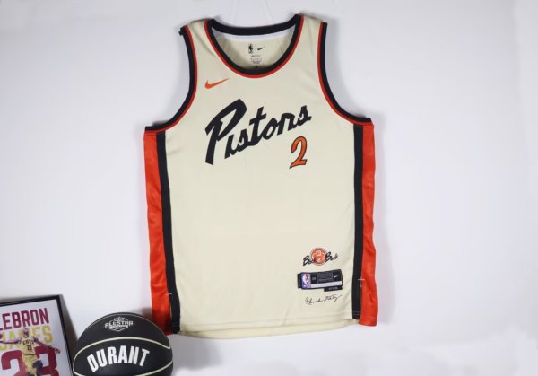 Detroit Pistons  White #2 CUNNINGHAM NBA Jerseys  25-26