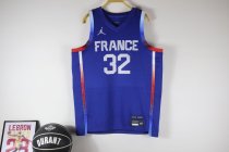 France Blue #32 WEMBANYAMA NBA Jerseys  2024