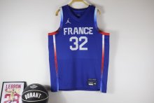 France Blue #32 WEMBANYAMA NBA Jerseys  2024