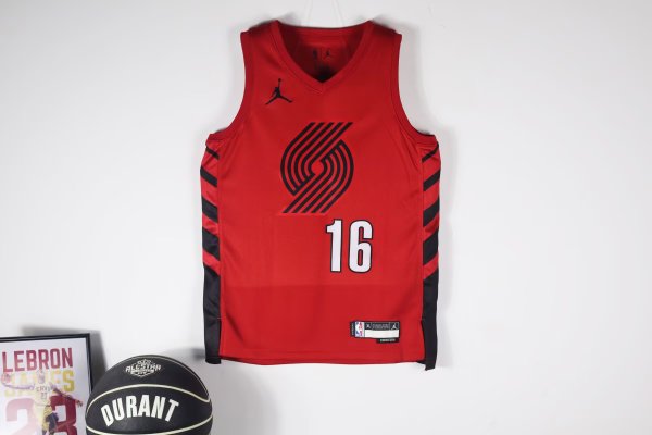 Portland Trail Blazers kids  Red #16  YANG NBA Jerseys  25-26