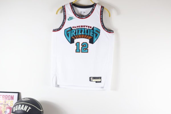 Memphis Grizzlies kids  White  #12  MORANT NBA Jerseys  25-26