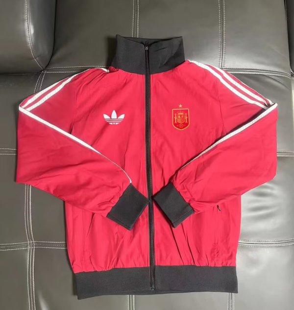spain   Windbreaker  Red 1:1 Quality Soccer Jersey  25-26