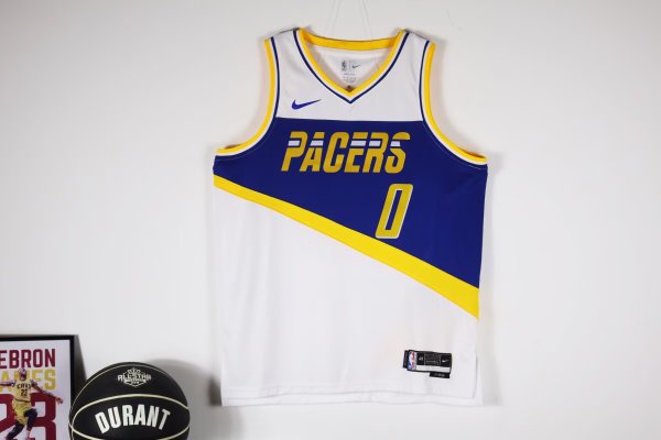Indiana Pacers City Edition White Blue   #0 HALIBURTON  NBA Jerseys  2025