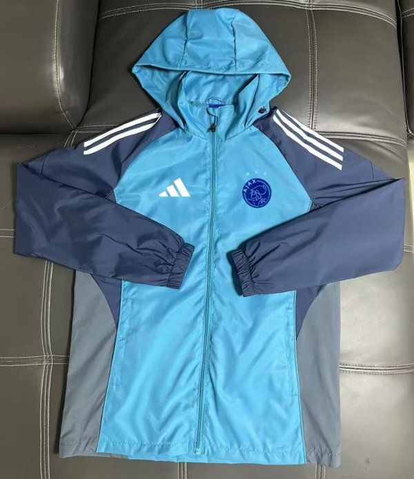 AJAX Windbreaker  Blue 1:1 Quality Soccer Jersey  25-26