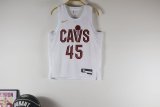 Cleveland Cavaliers Kids  White #45 MITCHELL NBA Jerseys 2023