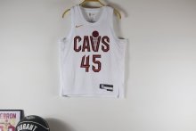 Cleveland Cavaliers Kids  White #45 MITCHELL NBA Jerseys 2023