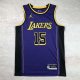 Los Angeles Lakers Kids Purple Announced version  #15  REANES 1:1 Quality NBA Jerseys