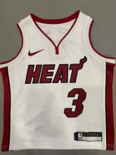Miami Heat  White Kids  #3 WADE 1:1 Quality NBA Jerseys