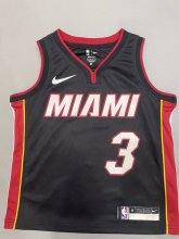 Miami Heat  Black Kids  #3 WADE 1:1 Quality NBA Jerseys