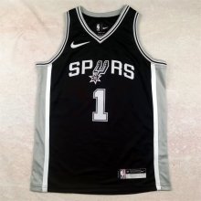 San Antonio Spurs Kids  Black #1 WEMBANYAMA NBA Jerseys