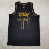 Los Angeles Lakers  Black Gold Edition  Black #77 DONCIC 1:1 Quality NBA Jerseys