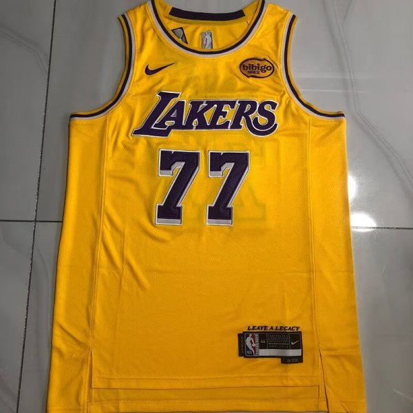 Los Angeles Lakers Retro Yollow #77 DONCIC 1:1 Quality NBA Jerseys