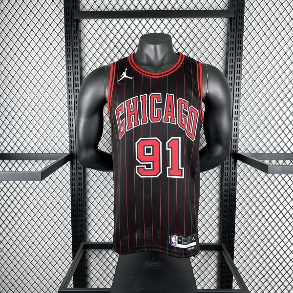 Chicago Bulls JORDAN Black  #91 RODMAN  1:1 Quality NBA Jerseys 2026