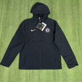 Chelsea  Windbreaker  Grey Black 1:1 Quality Soccer Jersey  25-26