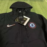Chelsea  Windbreaker  Grey Black 1:1 Quality Soccer Jersey  25-26