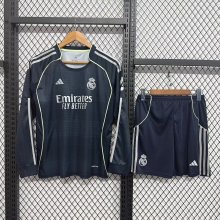 Real Madrid Away Long  With Pants Sets  Fans  1:1 Quality Soccer Jersey    25-26