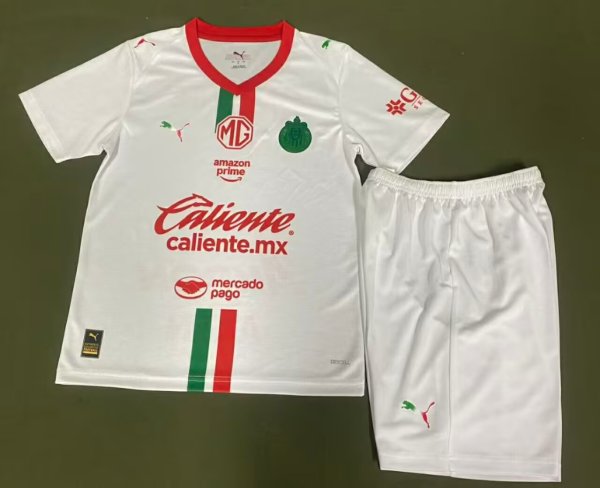 Chivas (Guadalajara )  Away Kids   1:1 Quality Soccer Jersey  25-26