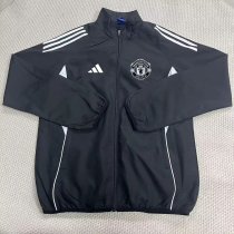 Manchester United Windbreaker  Black 1:1 Quality Soccer Jersey  25-26
