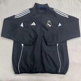 Real Madrid  Windbreaker  Black 1:1 Quality Soccer Jersey  25-26
