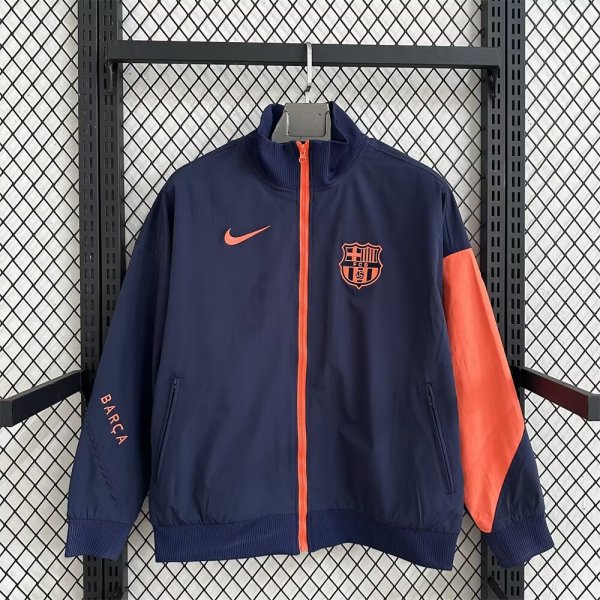 Barcelona Windbreaker  Dark Blue 1:1 Quality Soccer Jersey  25-26