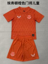 Everton Goalkeeper Orange  Kids 1:1 Quality Soccer Jersey 25-26