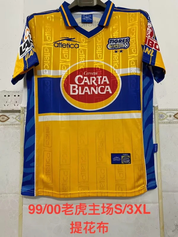 Retro  Tiger Home   1:1 Quality Soccer Jersey   1999 2000