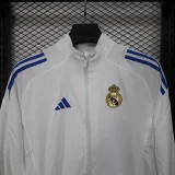 Real Madrid Windbreaker  White 1:1 Quality Soccer Jersey  25-26