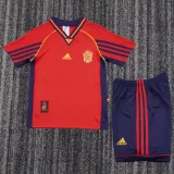 Retro Spain Home Kids  Red  1:1 Quality Soccer Jersey  1998