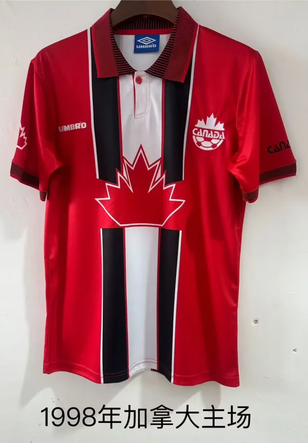 Retro Canada home  1:1 Quality Soccer Jersey  1998