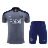 PSG Paris Training  Fans kits Grey 1:1 Quality Soccer Jersey 25-26 (Kids And Man )