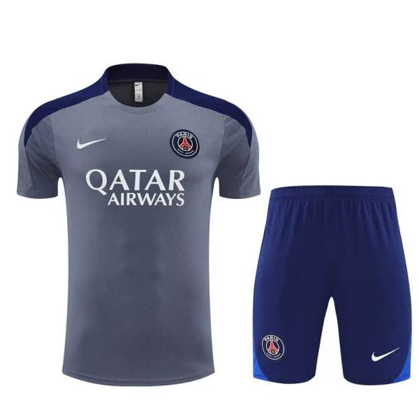 PSG Paris Training  Fans kits Grey 1:1 Quality Soccer Jersey 25-26 (Kids And Man )